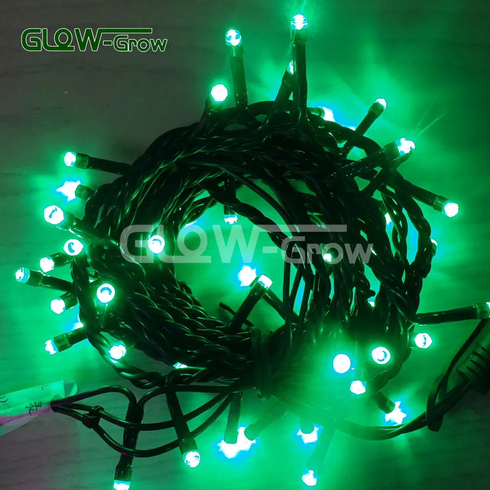 Cadena de luces LED de hadas solares rojas para Navidad, decoración comercial para bodas, fiestas, jardines, hogares, calles y árboles
