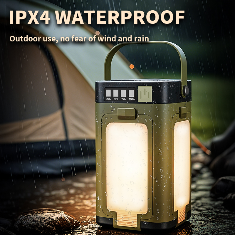 Lámpara de camping solar recargable plegable y a prueba de agua para jardín y campamento