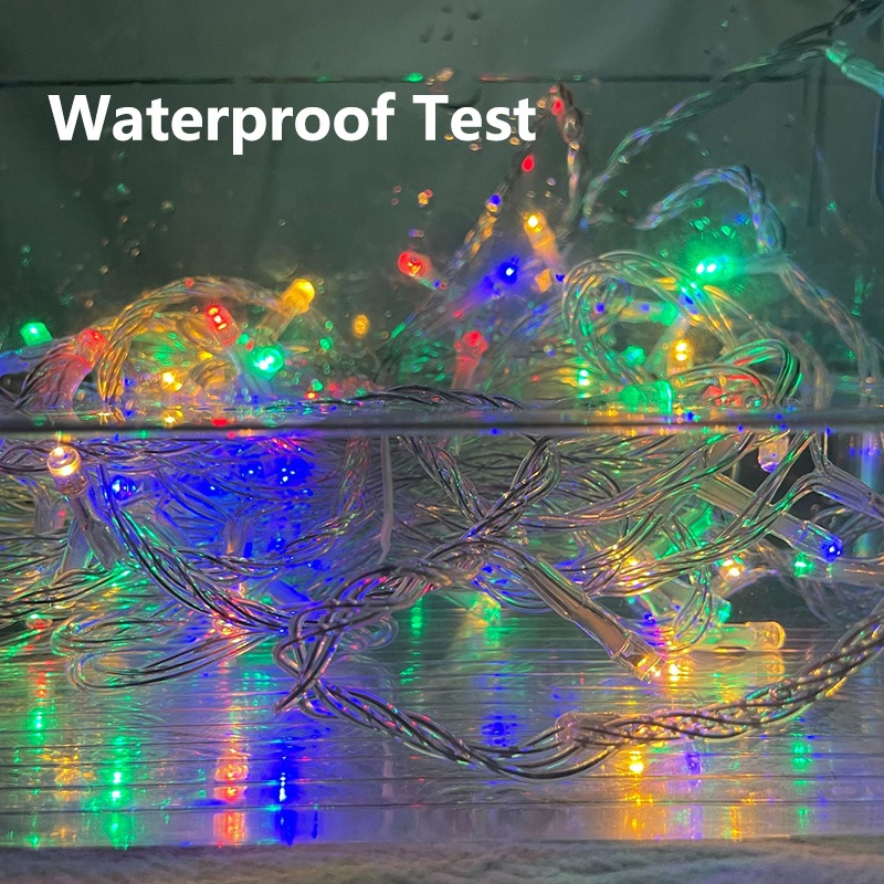 Luces de Navidad de alambre de cobre LED solares a prueba de agua, iluminación de vacaciones, luces de cadena para decoración de jardín al aire libre
