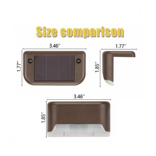 Luz de camino solar para escaleras, lámpara de pared alimentada por luz solar, lámparas de paisaje, luz para escaleras en el patio exterior del jardín