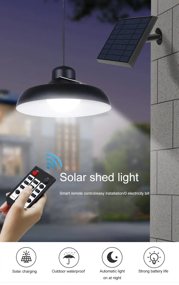 Candelabro solar exterior de alta potencia y luz brillante para cobertizos