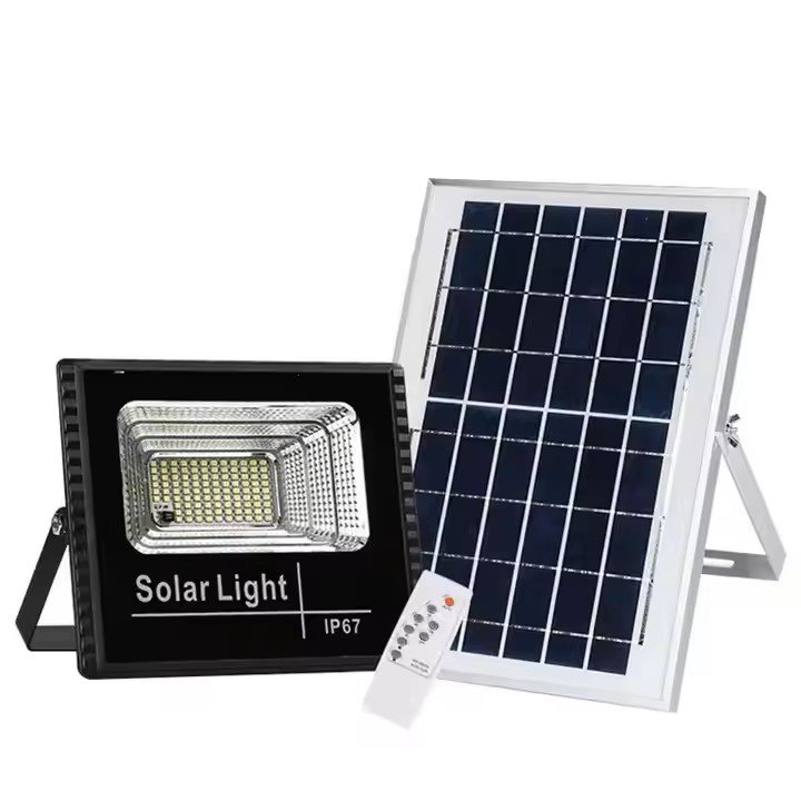 Luces de inundación solares LED 50W 100W 200W 300W 500W Reflectores impermeables para exteriores focos solares con control remoto jardín