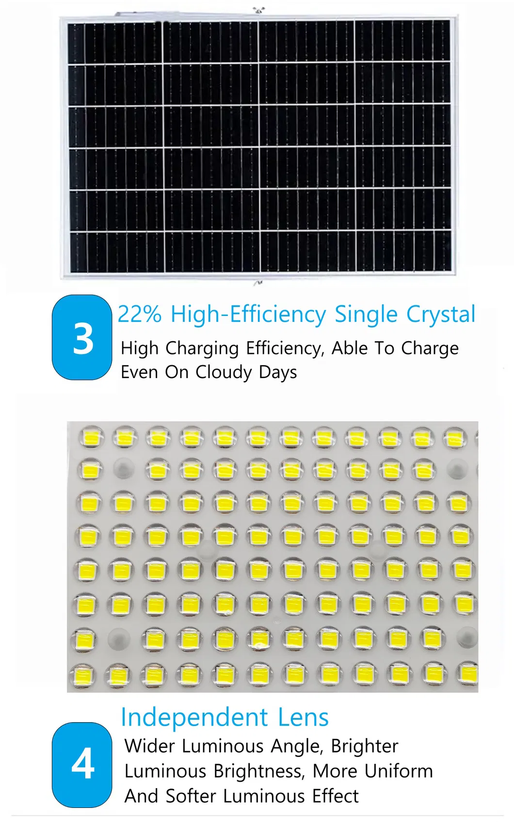 Luces de inundación solares al aire libre, iluminación LED para jardín