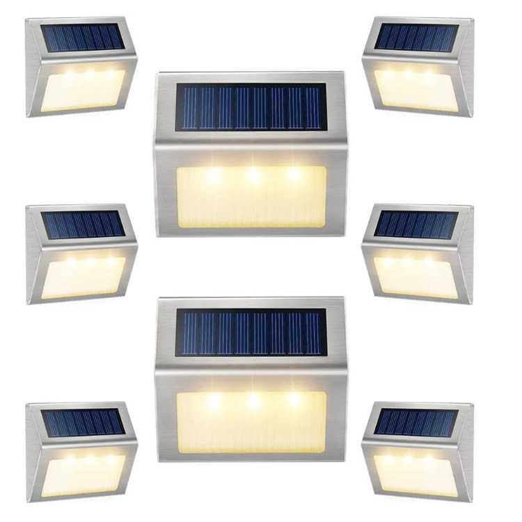 Nuevo Estilo 3PCS Luz Solar LED para Escaleras Jardín Luz LED para Jardín Exterior para Decoración Luz de Pared LED de Calidad para Decoración
