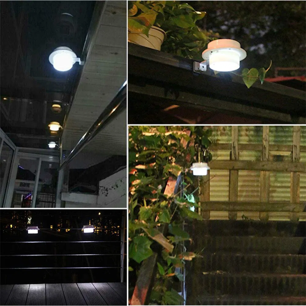 Luces de canalones solares de color blanco para exteriores