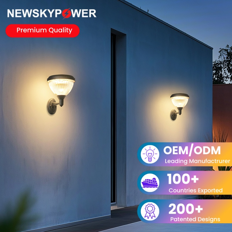 Luz de Pared Solar Versátil Alimentada por Energía Solar Ecológica 2-3 Luz de Respaldo Nocturna Control Inteligente Automático Iluminación de Jardín y Cerca