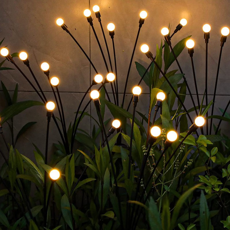 Decoración de Jardín con Luz Solar de Luciérnaga Impermeable para Patio, Plaza, Terraza, Parque, Camino, Patio, Decoración de Césped