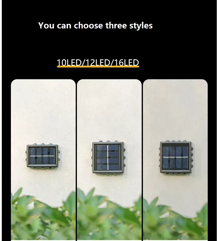 Lámpara de pared LED impermeable con espejo convexo de cuatro lados para exteriores, luz decorativa para jardín y escalera
