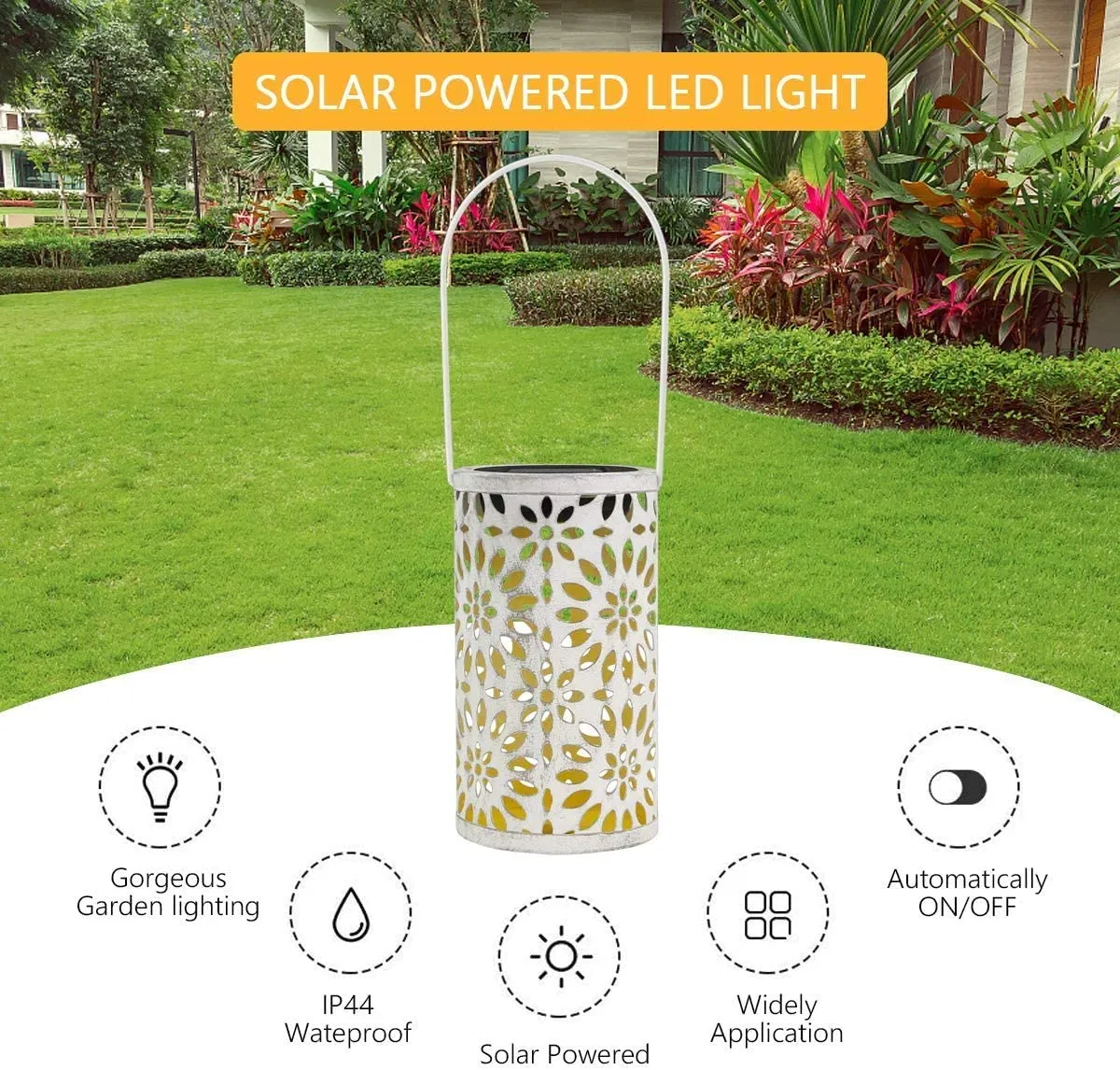 Lámpara LED solar colgante de diseño decorativo en estilo marroquí, luces paisajísticas para jardín, patio, patio trasero, terraza y decoración de mesa al aire libre
