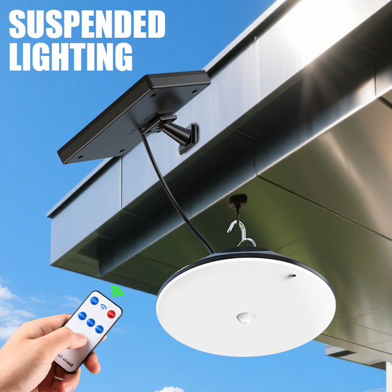 Lámpara solar de pared colgante de alta luminosidad para exteriores con doble cabezal
