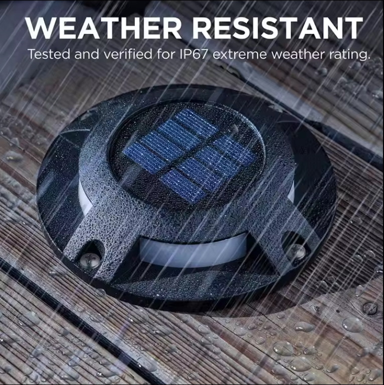 Lámpara LED solar a prueba de agua para advertencia en aceras, escaleras, jardines y caminos