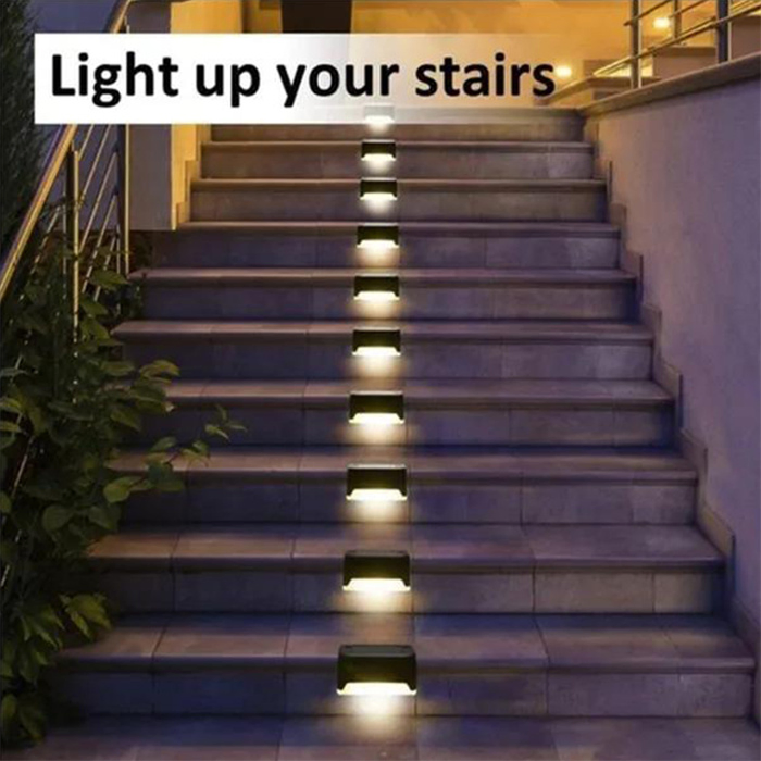Lámpara de jardín solar LED a prueba de agua, luz de jardín, luz exterior para escalones y peldaños