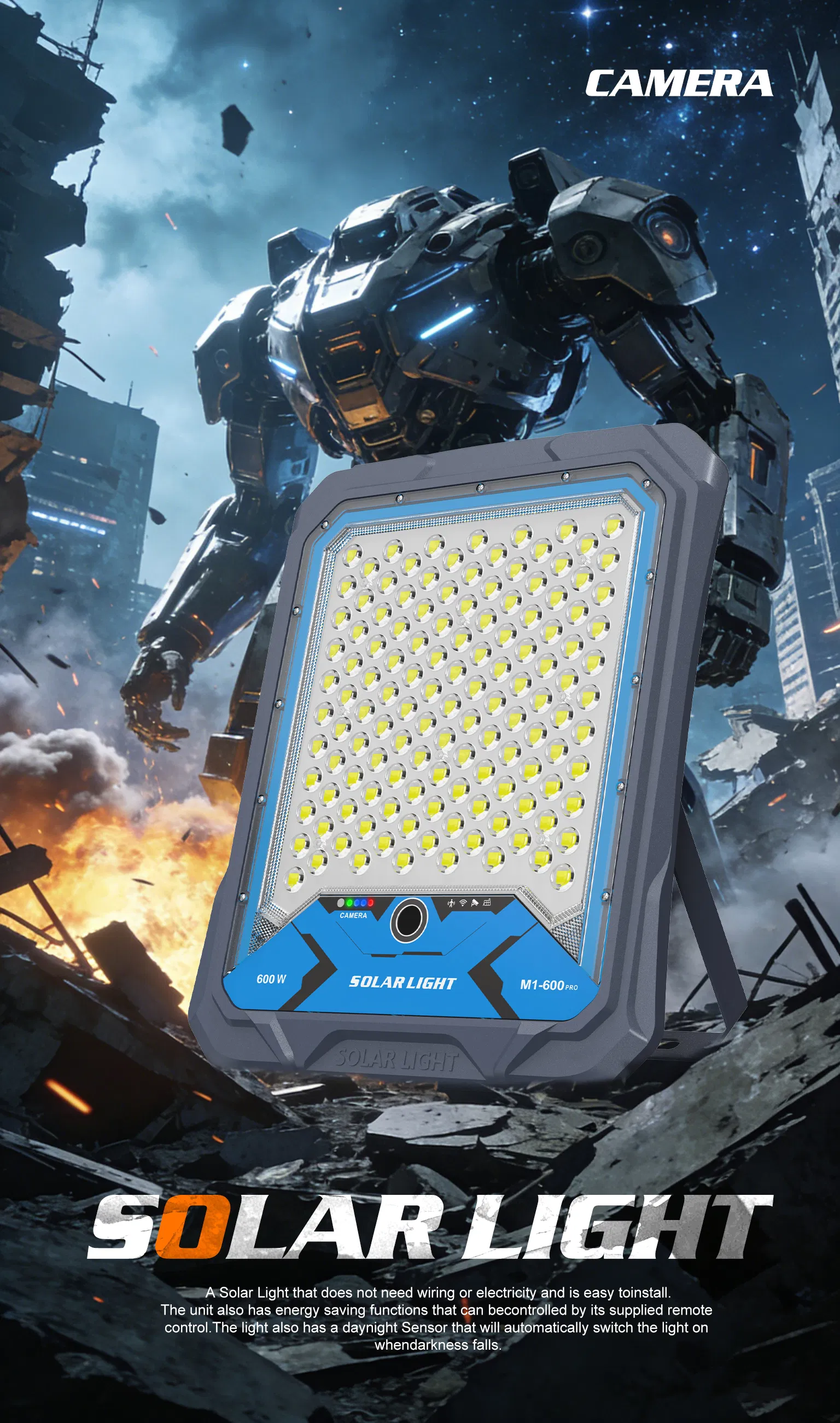 Luz de Inundación Solar 200W