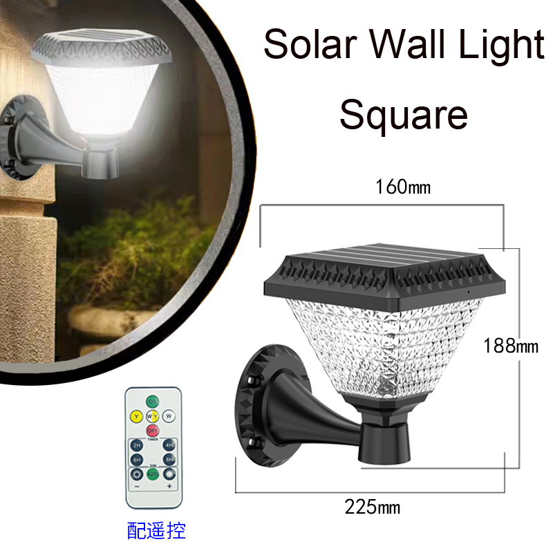 Luz LED solar de pilar con blanco cálido para exteriores Garden Wall Gate Fence Seguridad