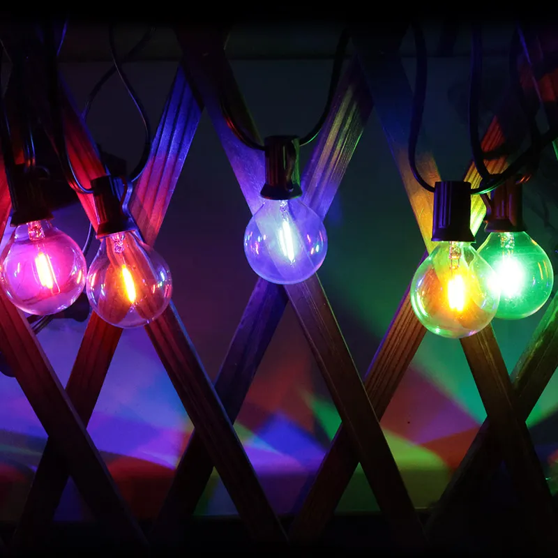 Luces solares de estilo colgante para interiores y exteriores con 50PCS bombillas LED multicolores para iluminación de jardín, terraza y Navidad