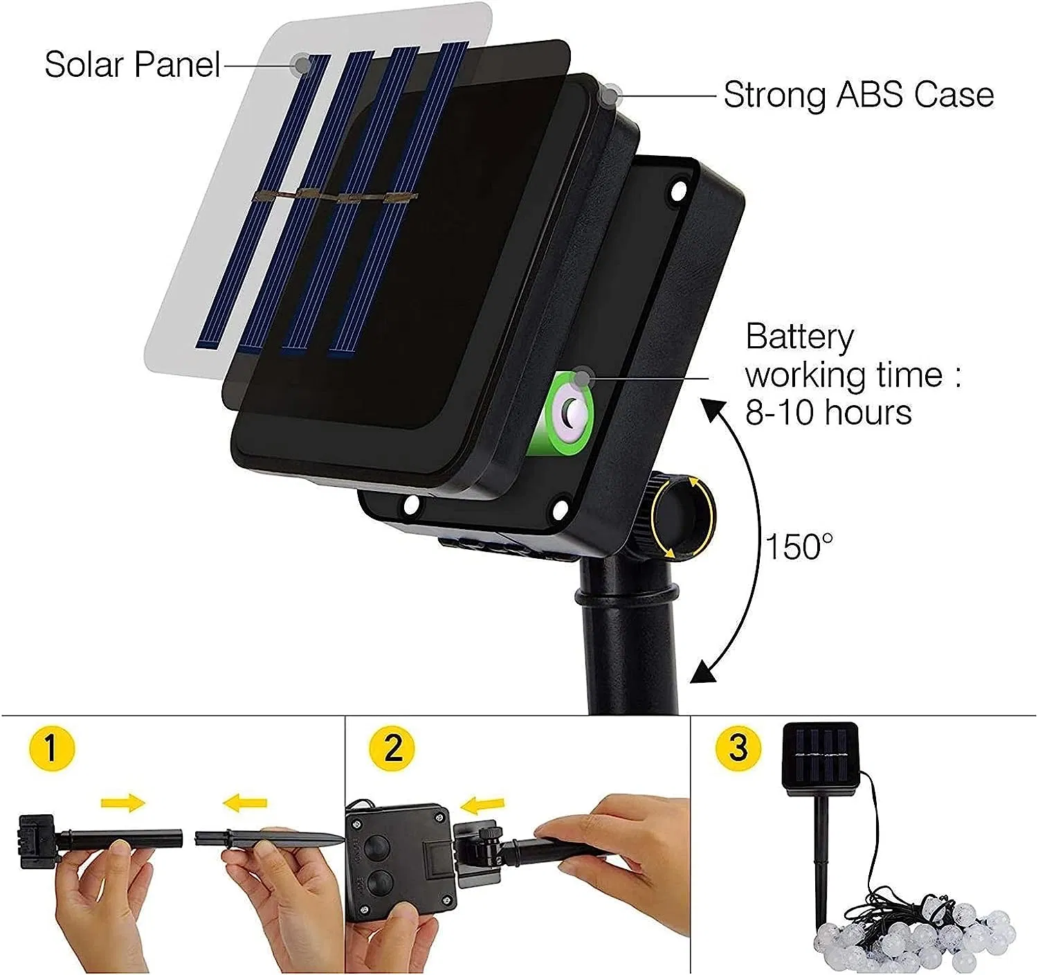 Nuevas luces de hadas LED solares para exteriores en forma de bola