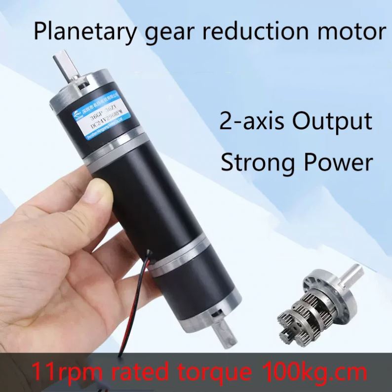Double Shaft Planetary Gear DC Reduction Motor 12v-24v 36-36ZY Micro Low Speed Motor with High Torque for Fan Boat Use
