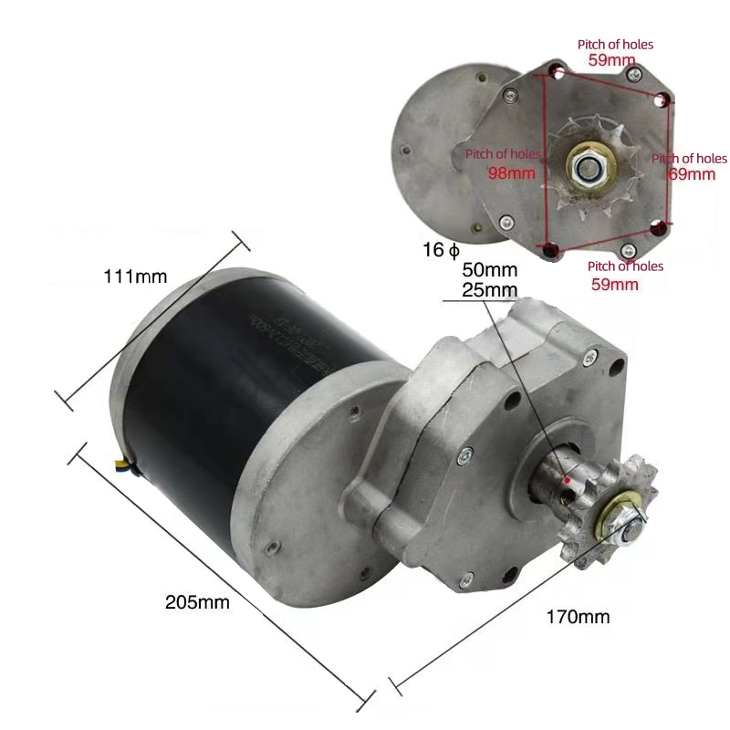 DC 12v 24V 600w Lawn Mower Rotary Tiller High Torque Electric Fertilizer Motor on Sale