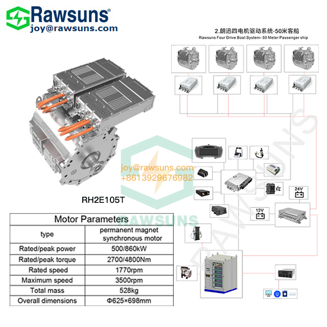 500KW Inboard Ferry Yacht PMSM EV Marine Thruster Propeller Ship Engine Drive Motor Boat Electric Propulsion Synchronous Motor