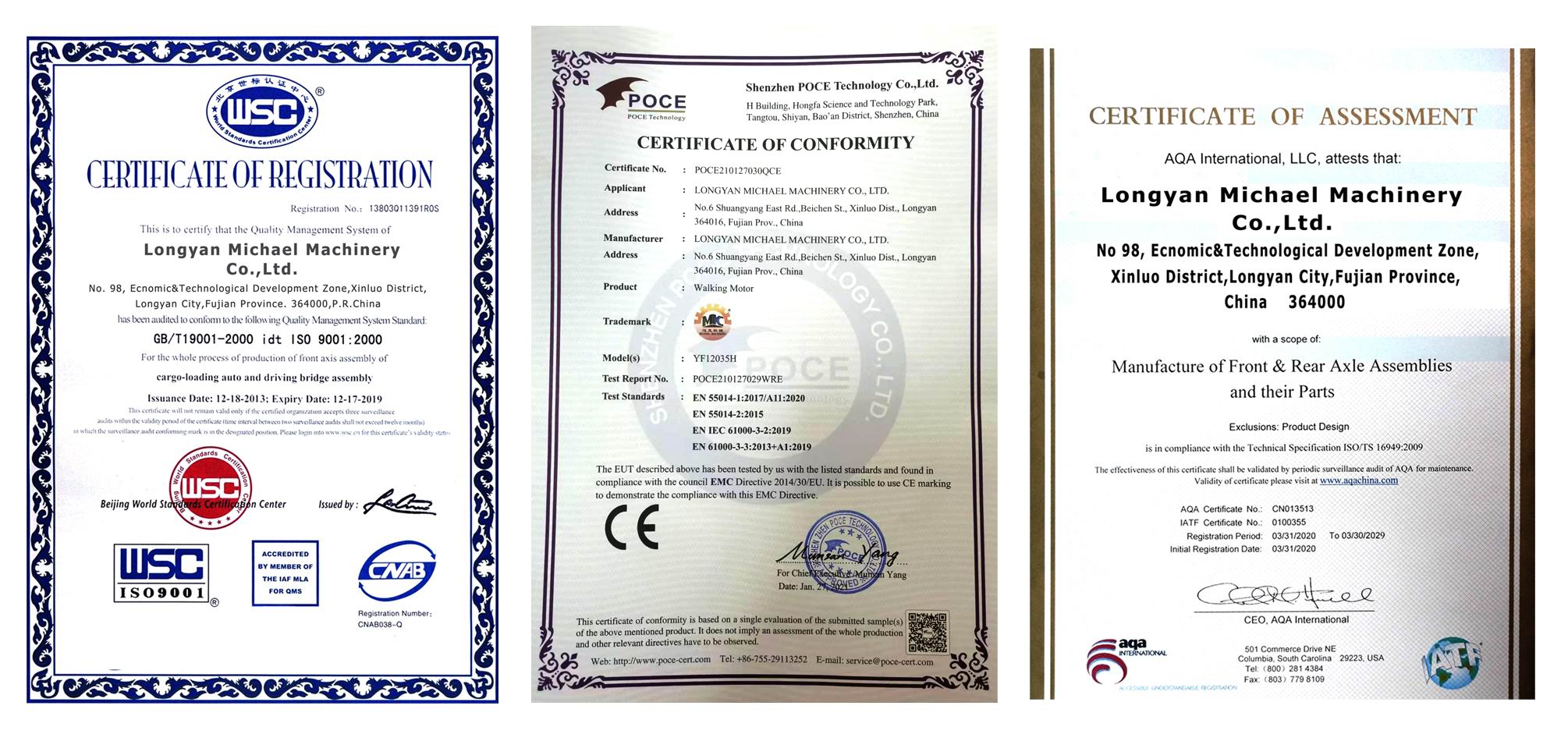 Certificates