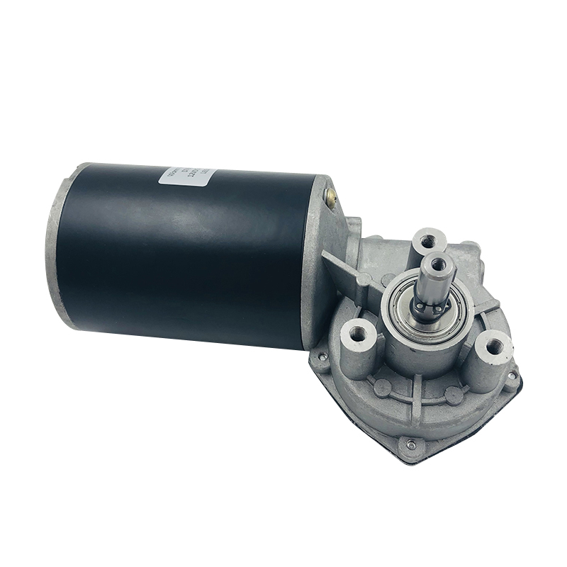 63 mm 80 Watts 90-degree Right-angle Low-speed DC Worm Gear Motor 12 Volts for Doors Pool Sunshades D-axis Can Be Customized.