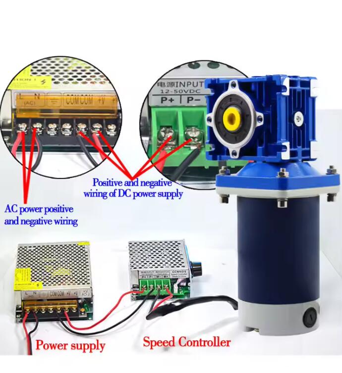 NMRV 12V/24V DC Motor with Worm Reduction Gearbox Nmrv40 RV30 24V DC Brush Motor Permanent Magnet Construction