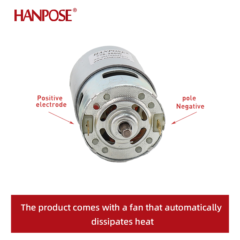 Hanpose Dc Durable 775 150W 12000RMP Motor Double Ball Bearing Large Torque High Power Low Noise Power Supply High Dc Motor 12V