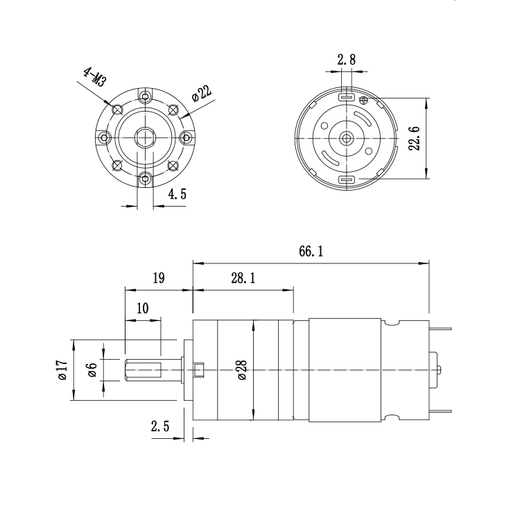 28JX380 Professional Brush Permanent Magnet 3.6V 512RPM 6.6W Planetary Gearbox Motor for Boat Fan Smart Home Appliances