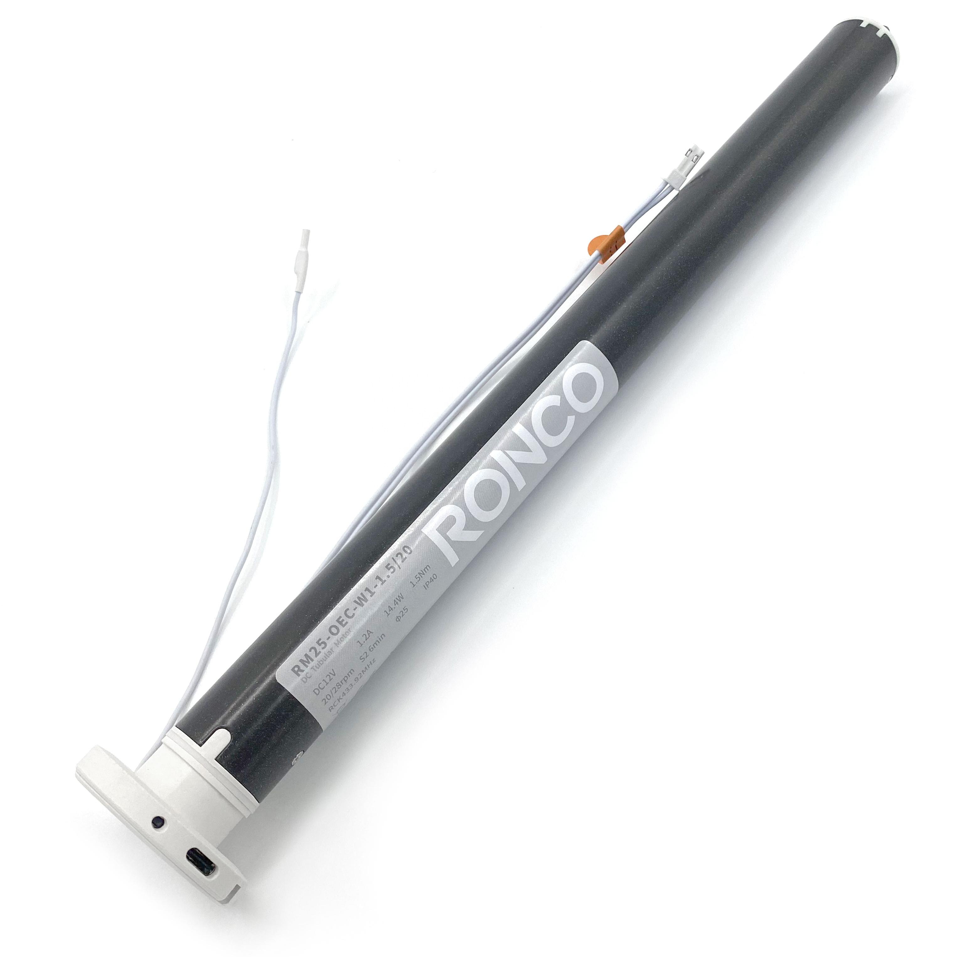 RM25-OEC DC 25mm 12V 24V Brush Series Wound Tubular Motor with Remote Control Low Voltage Quiet Operation