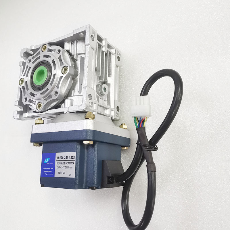 12V 24V 48V 120W Brushless Dc Worm Gear Motor BLDC Motor with Worm Gearbox