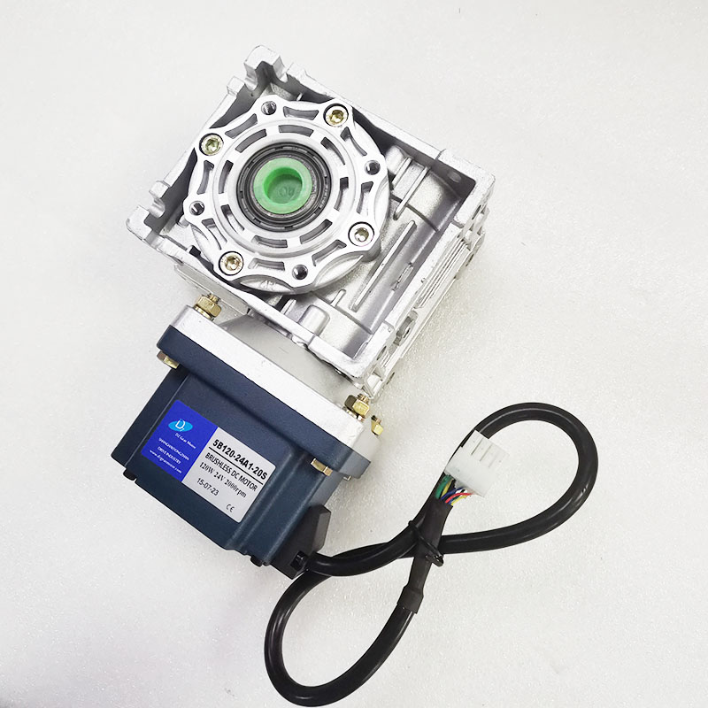 12V 24V 48V 120W Brushless Dc Worm Gear Motor BLDC Motor with Worm Gearbox