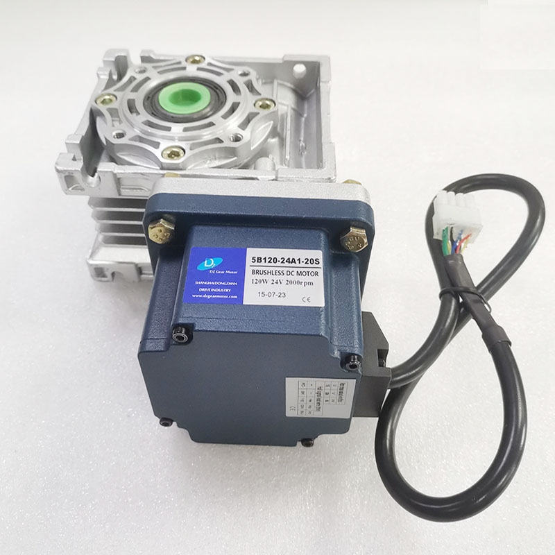 12V 24V 48V 120W Brushless Dc Worm Gear Motor BLDC Motor with Worm Gearbox
