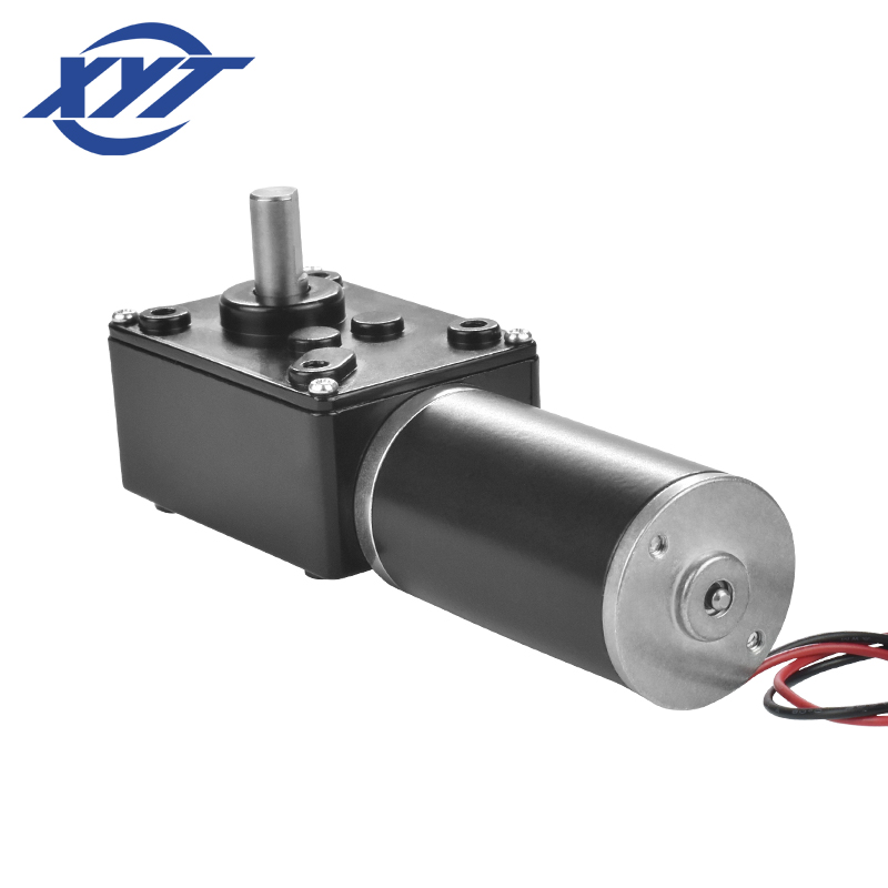 XYT Black 5840-31ZY 12v 24v High Torque Max 70Kg,cm Worm Gearbox Steel Tube Motor Micro Reducer Self-lock 90 Degree Dc Motor