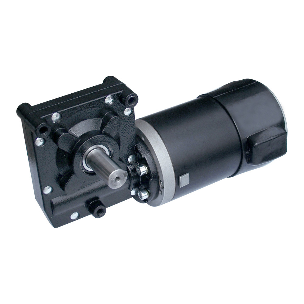 90ZYT-102WJ 12V/24V 350W Keyway Shaft Bronze Gear PM DC Worm Gear Motor for Electric Bicycle Fan &amp; Home Appliance