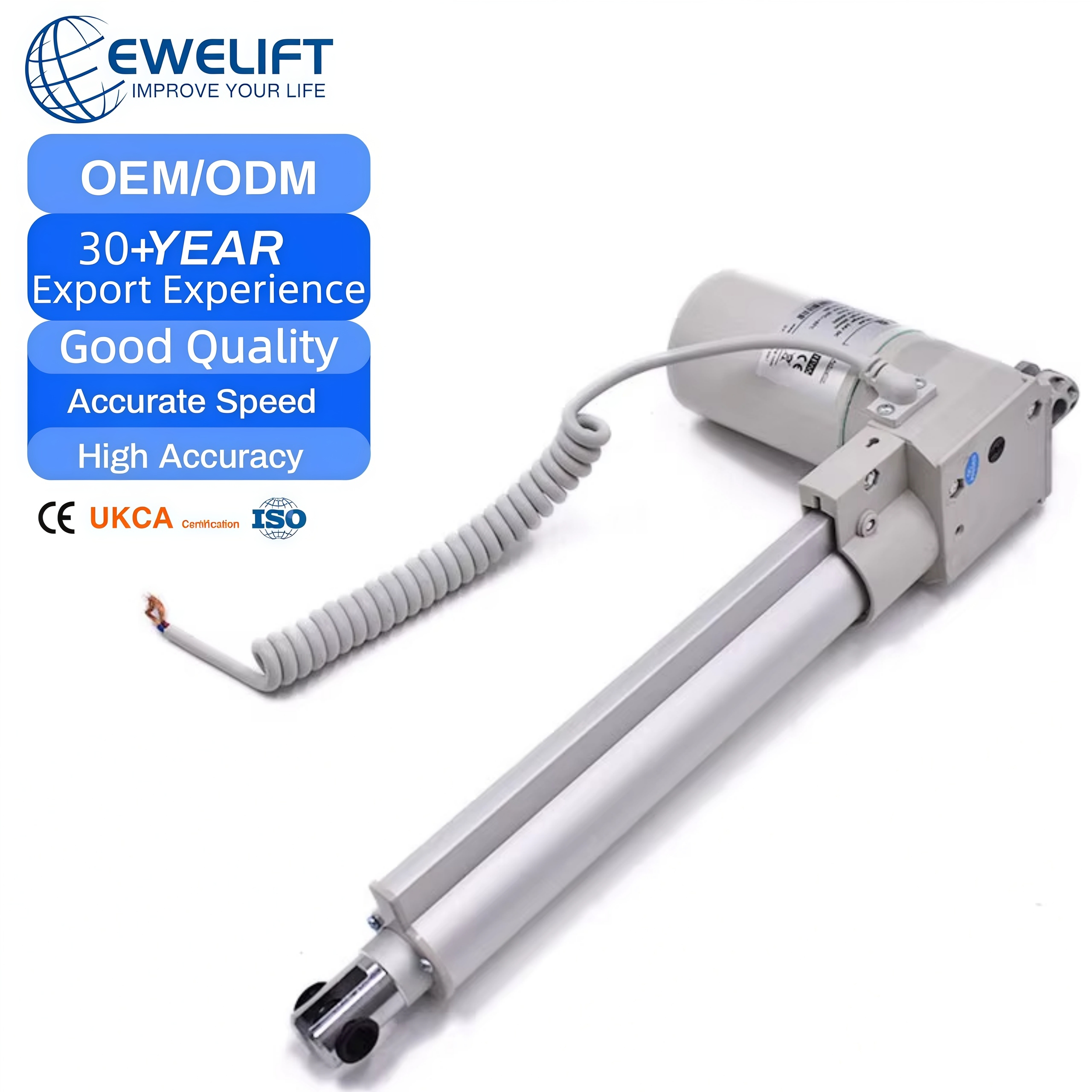 12V 24V Brush DC Motor 6000N 1320lbs Permanent Magnet Electric Linear Actuator For Medical Bed Wheelchair Home Appliance Fan