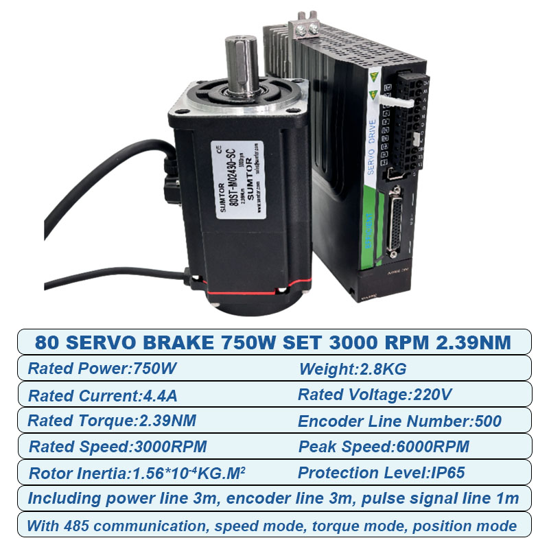 400W 750W 1000W Servo Motor With Brake 2.5-5.5A High Speed 3000rpm Servo Motor for Sewing Machine
