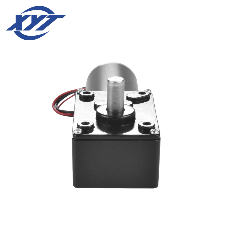 XYT Black 5840-31ZY 12v 24v High Torque Max 70Kg,cm Worm Gearbox Steel Tube Motor Micro Reducer Self-lock 90 Degree Dc Motor