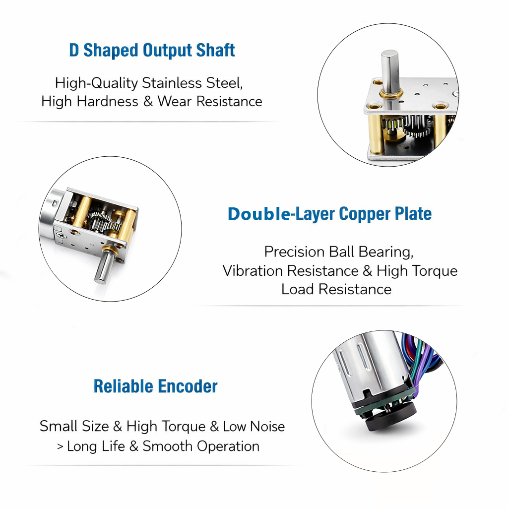 N20 Worm Gear Motor Metal Gearbox Dc 3v 6v 9v 12v Dc Motor With Gear Reduction Perpendicular