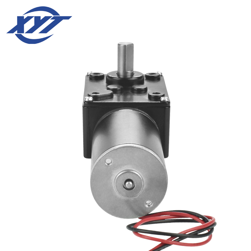 XYT Black 5840-31ZY 12v 24v High Torque Max 70Kg,cm Worm Gearbox Steel Tube Motor Micro Reducer Self-lock 90 Degree Dc Motor
