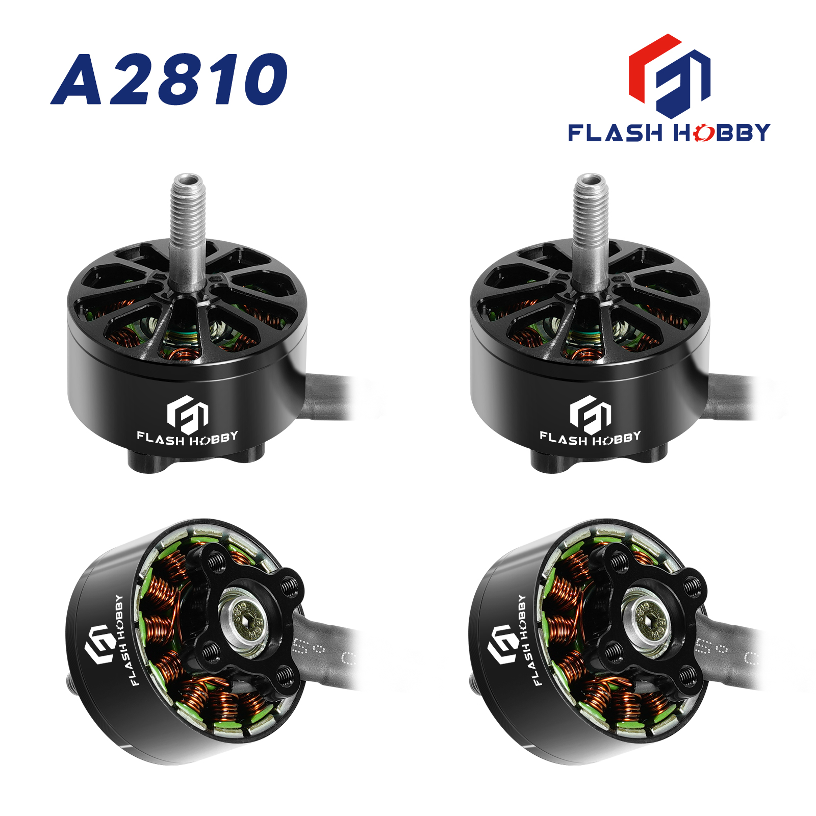 Flash Hobby A2810 1100kv 1450kv 1700kv 3-6S High Torque Brushless DC Motor