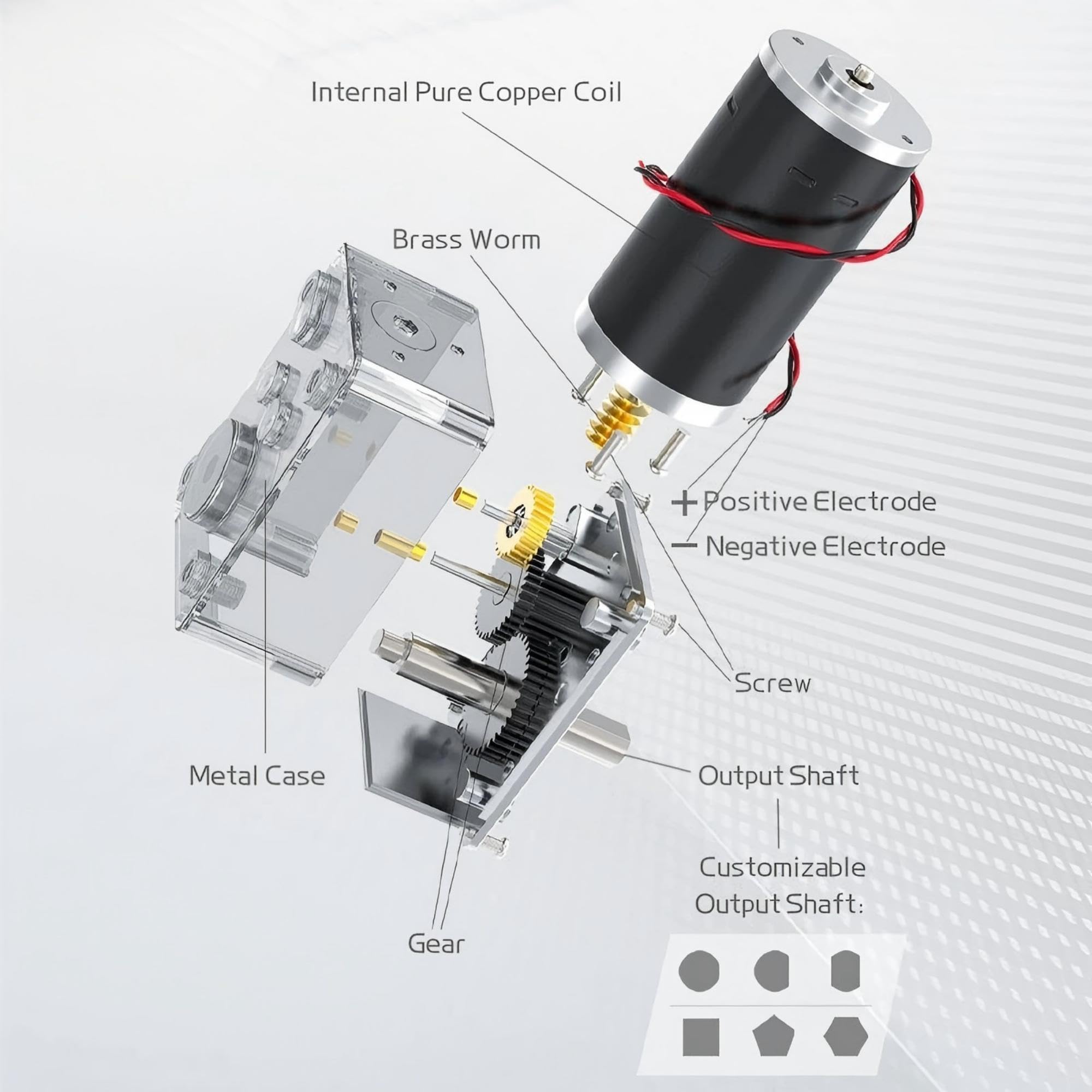 24V 5-250 RPM 50kg.cm Brushed Dc Motor High Torque Self-lock Turbine Gearbox Worm Geared Motor