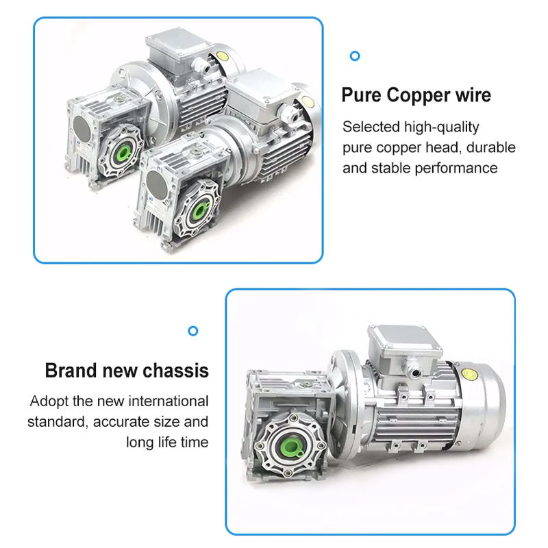0.5HP 0.37KW 4P 1440RPM 3Phase NMRV50 1:30 Worm Reducer Three Phase AC Asynchronous Gear Motor