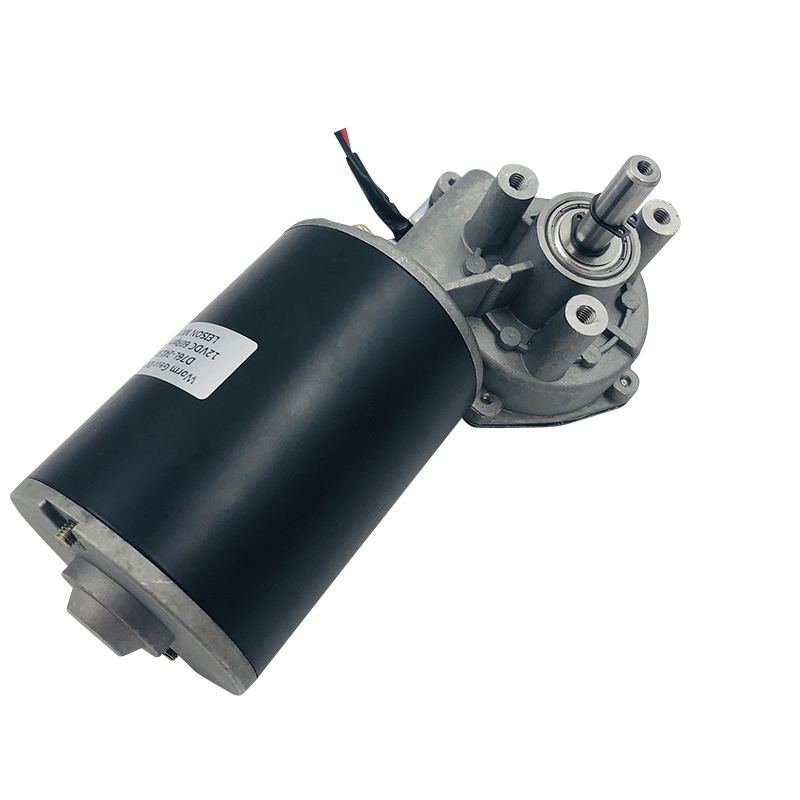 63 mm 80 Watts 90-degree Right-angle Low-speed DC Worm Gear Motor 12 Volts for Doors Pool Sunshades D-axis Can Be Customized.