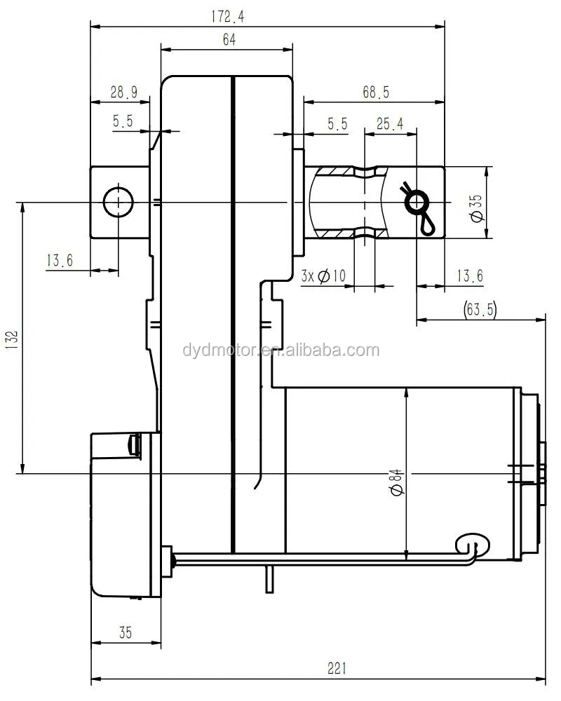 Trailer Landing DC Spur Gear Motor