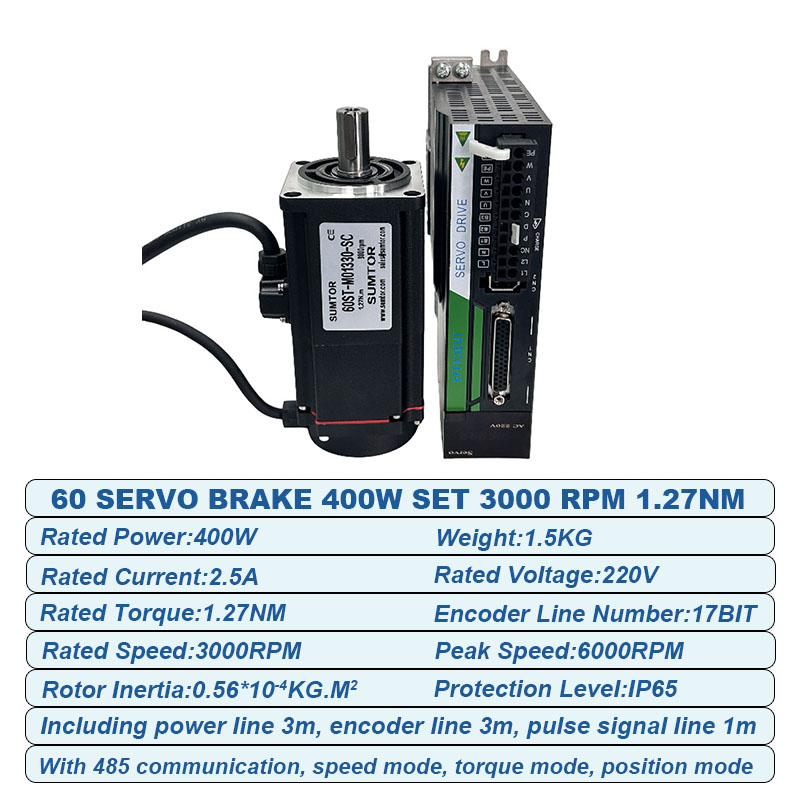 400W 750W 1000W Servo Motor With Brake 2.5-5.5A High Speed 3000rpm Servo Motor for Sewing Machine