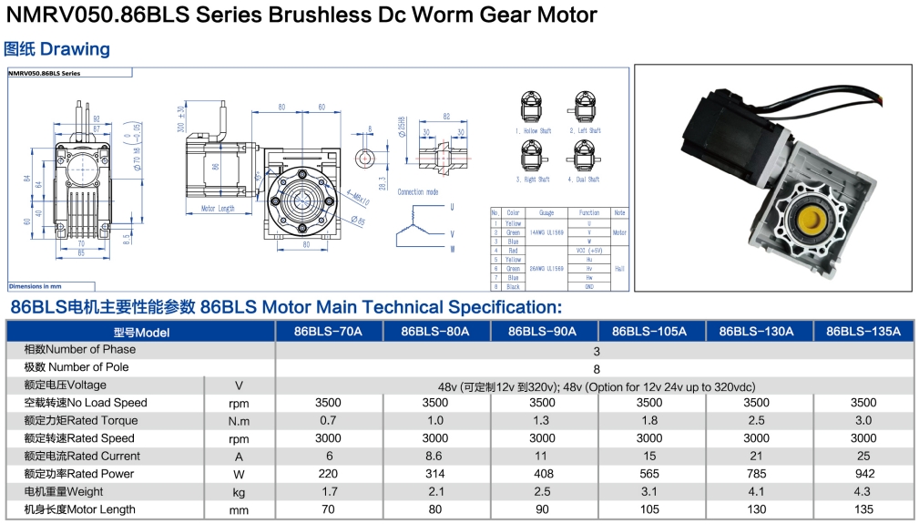 OD 86mm Brushless DC Motor 3