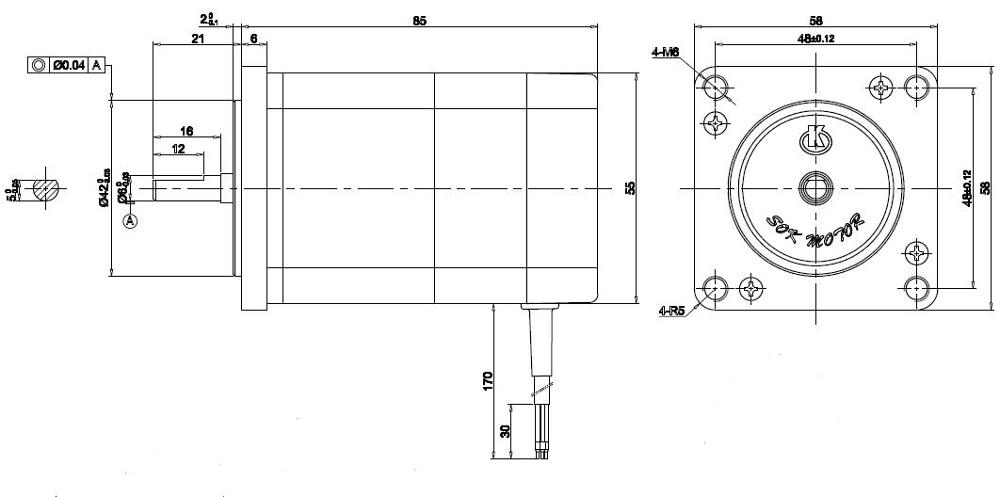 55TDY060D4-2c PMSM Synchronous Motor For Heat Exchanger