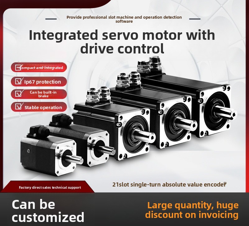 Servo Motor 40~400W Pulse/485/CAN IP67 3000 RPM 40mm Frame 0.13-2Nm Torque for Robots