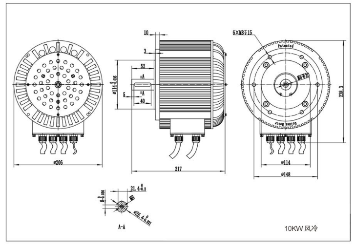 48V 72V 10kw Pmsm Motor Permanent-magnet Synchronous Motor for Electric Vehicles for Sale