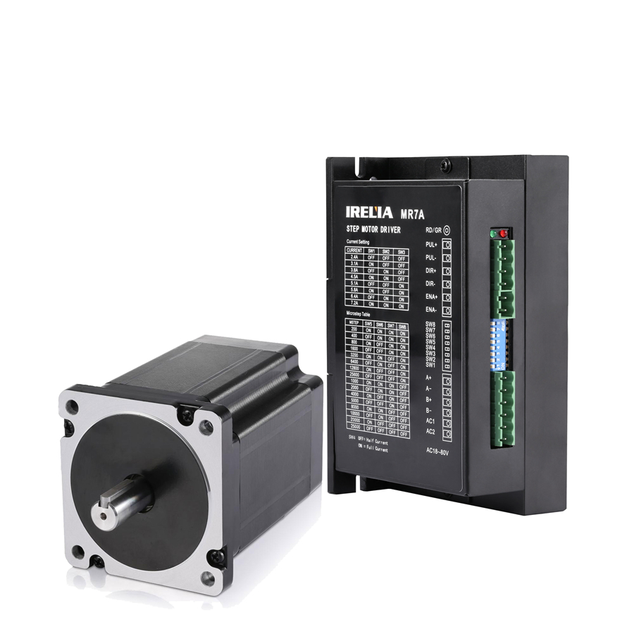 NEMA34 1699oz-in Stepper Motor 7.2A Driver Set Custom Shaft Cable CNC
